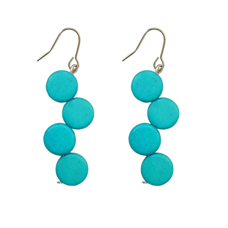 Lotus Feet HAE10 Turquoise Blue Single Cascade Earrings