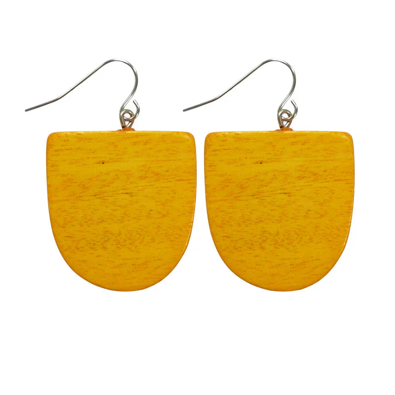Lotus Feet HAE13 Half Oval Earrings