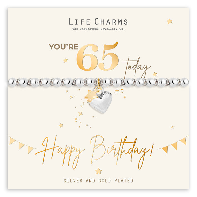 Life Charms Bracelet Happy 65th Birthday