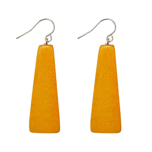 Lotus Feet HC012E Mustard Yellow Traingle Drop Earrings