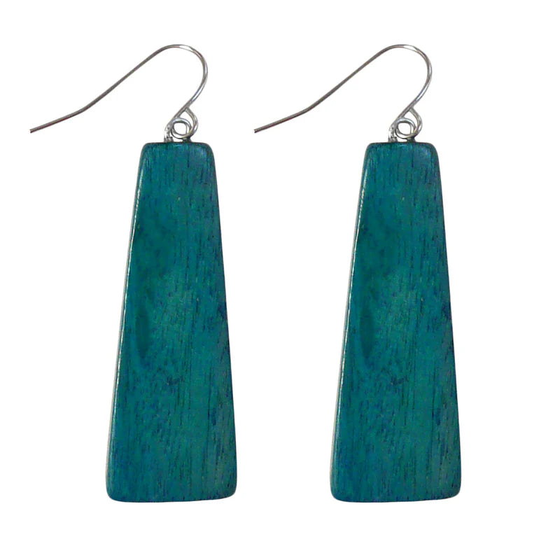 Lotus Feet HC012E Denim Blue Traingle Drop Earrings