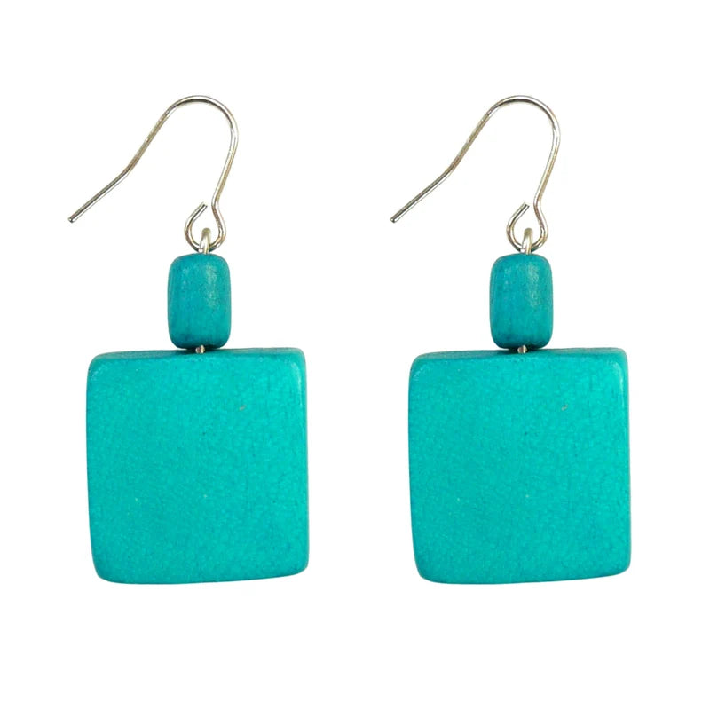 Lotus Feet HWSE01 Turquoise Blue Earrings