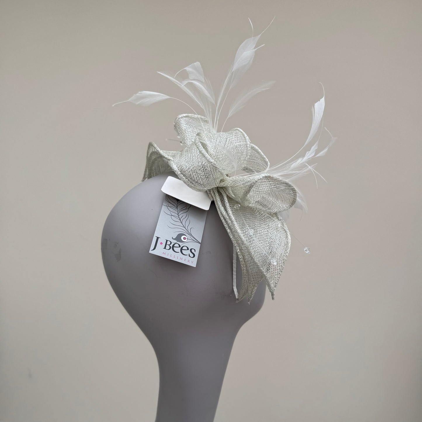 J Bees JB23/318 Fascinator in Greys and Silvers