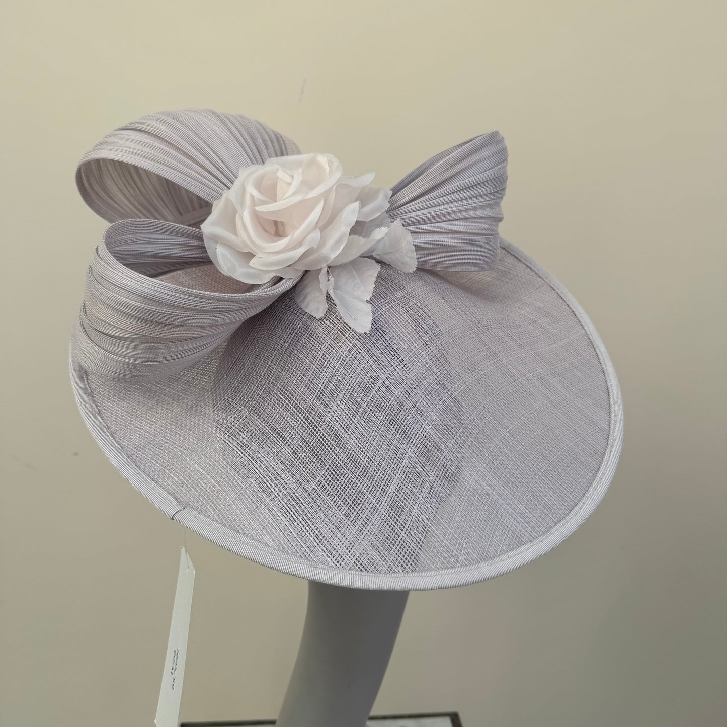 J Bees JB25/59 Opal Disc Hatinator with Ribbon and Rose Detail