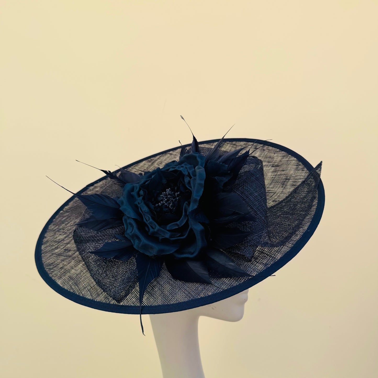 J Bees JB24/38 Navy Blue Hatinator with Large Flower Detail
