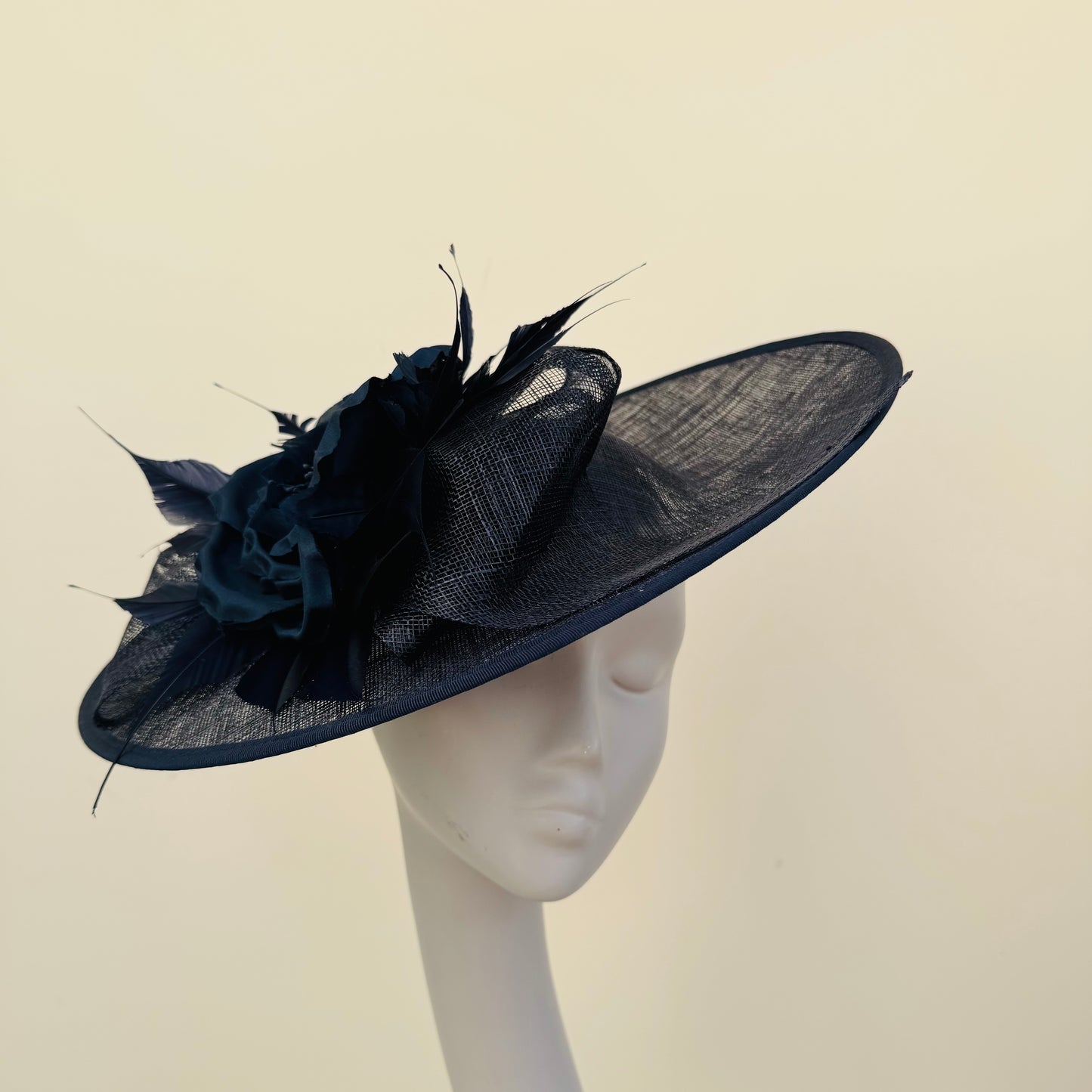 J Bees JB24/38 Navy Blue Hatinator with Large Flower Detail