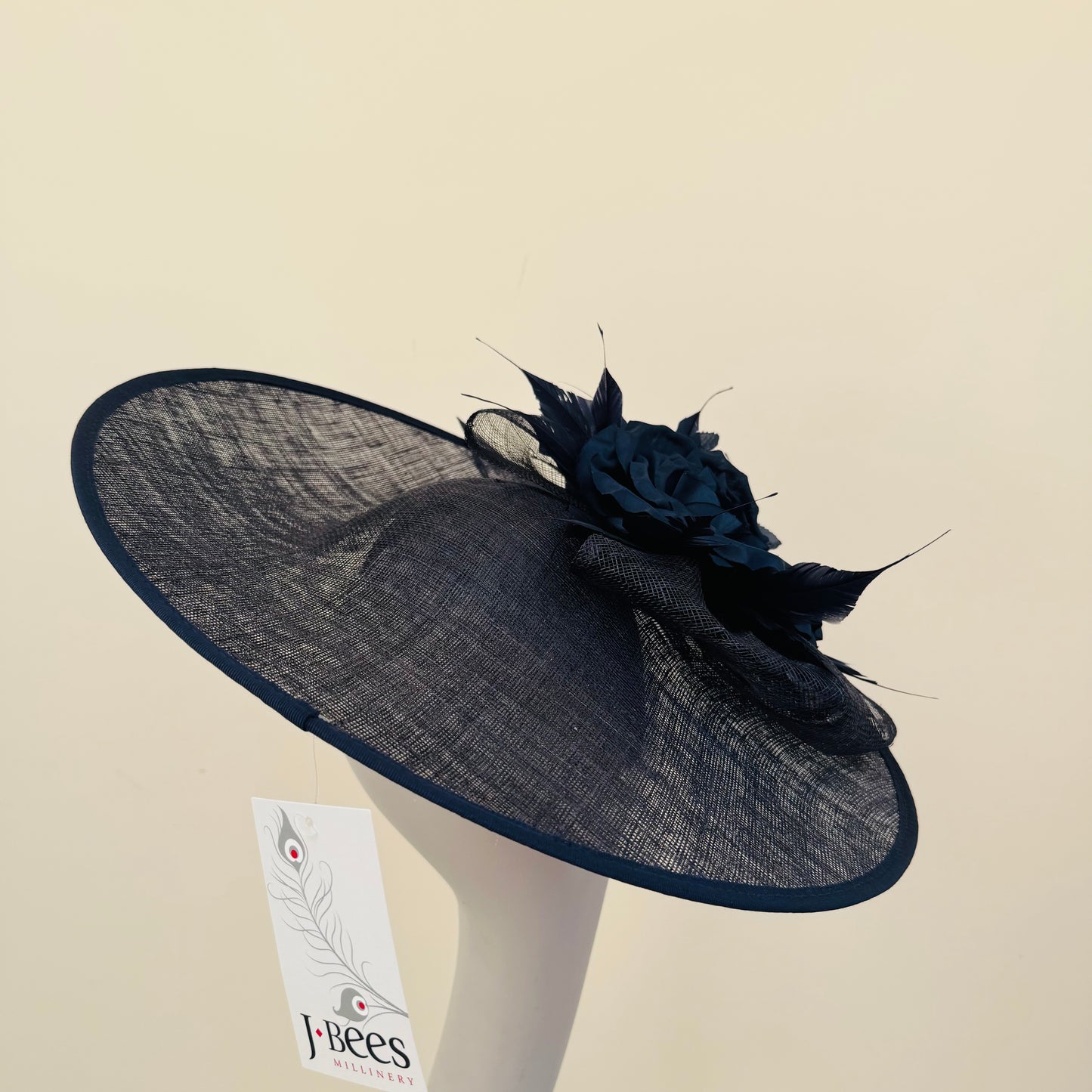 J Bees JB24/38 Navy Blue Hatinator with Large Flower Detail