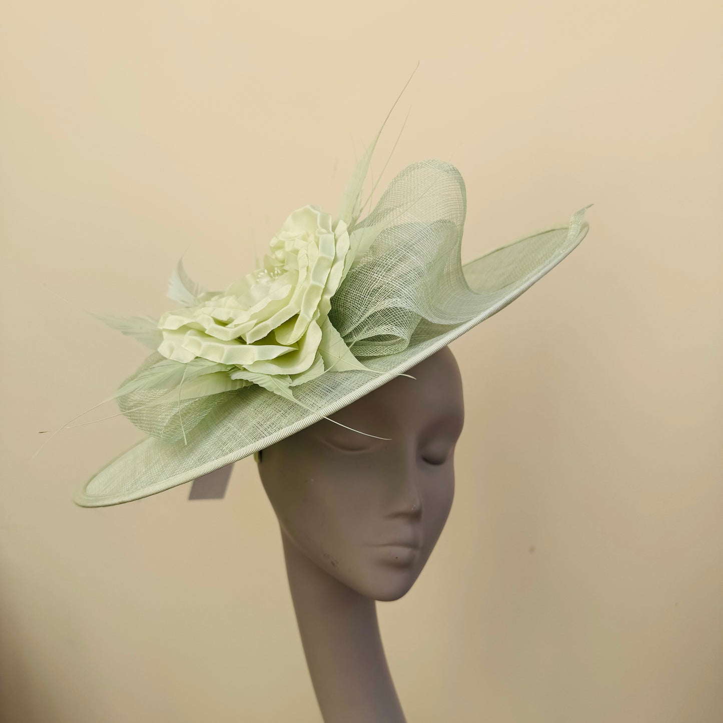 J Bees JB24/38 Meadow Pale Green Hatinator with Large Flower Detail