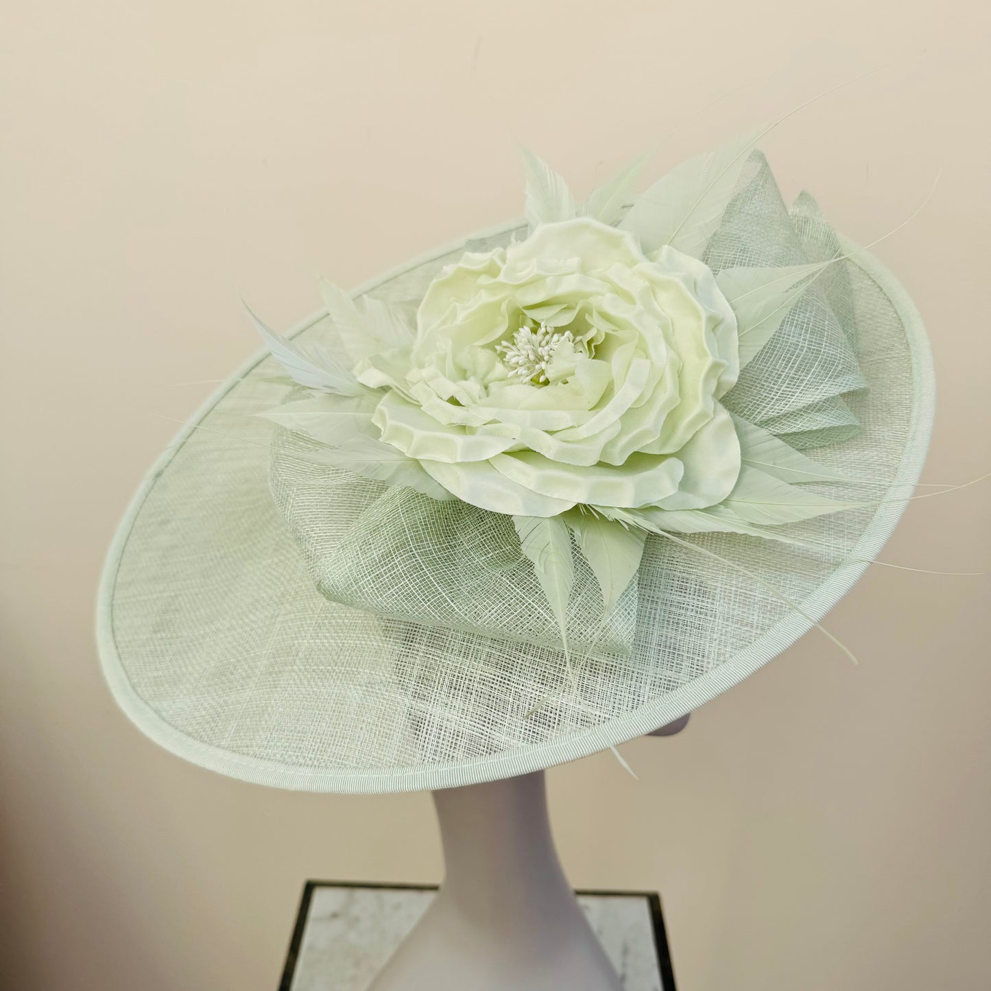J Bees JB24/38 Meadow Pale Green Hatinator with Large Flower Detail