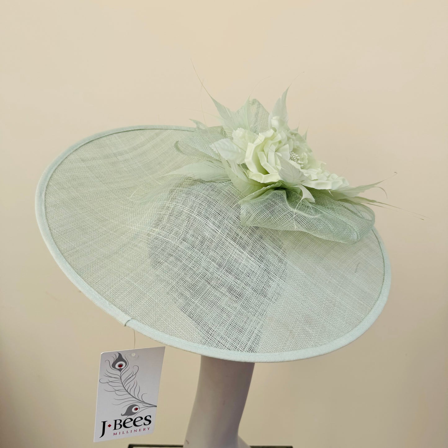 J Bees JB24/38 Meadow Pale Green Hatinator with Large Flower Detail