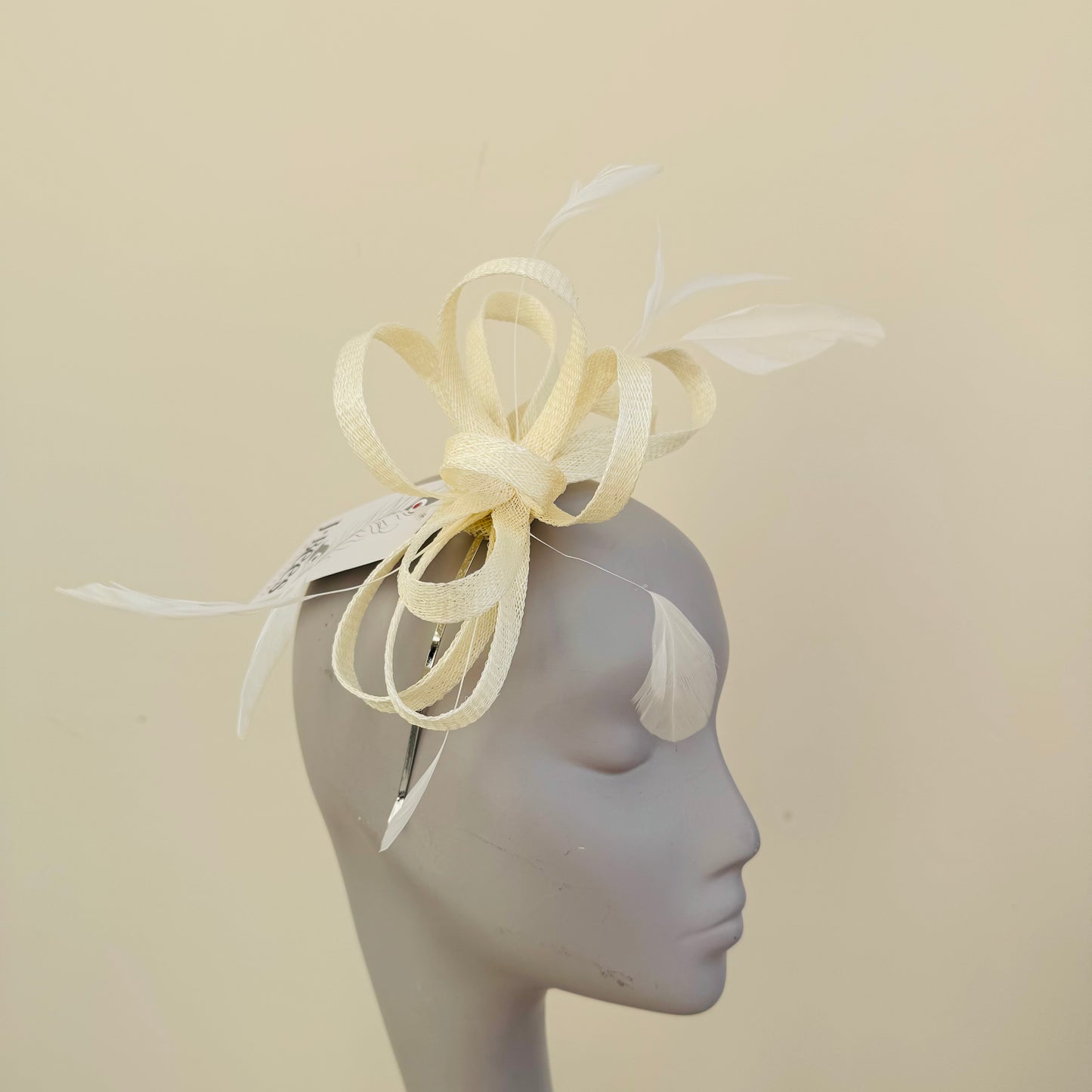 J Bees JB22/238 Fascinator On Headband In Neutrals & Ivory