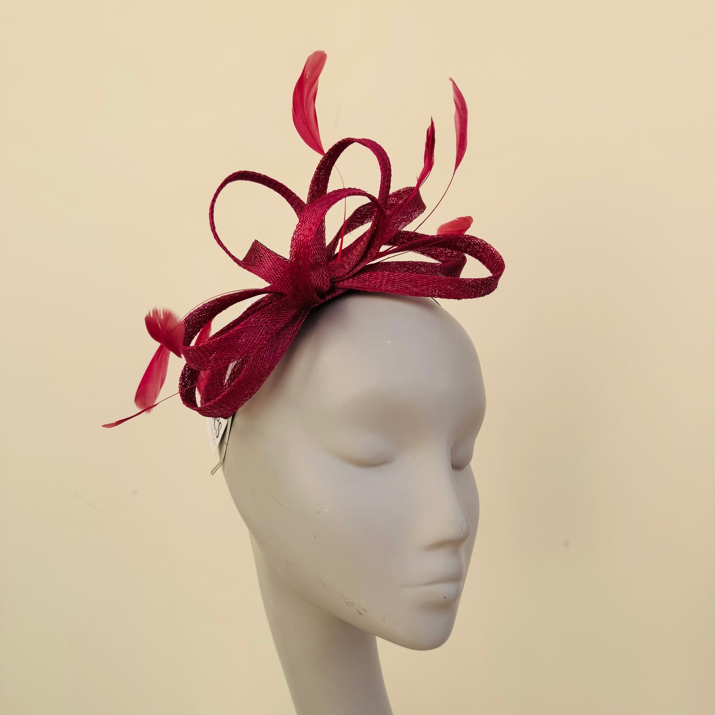 J Bees JB22/238 Fascinator on Headband In Reds