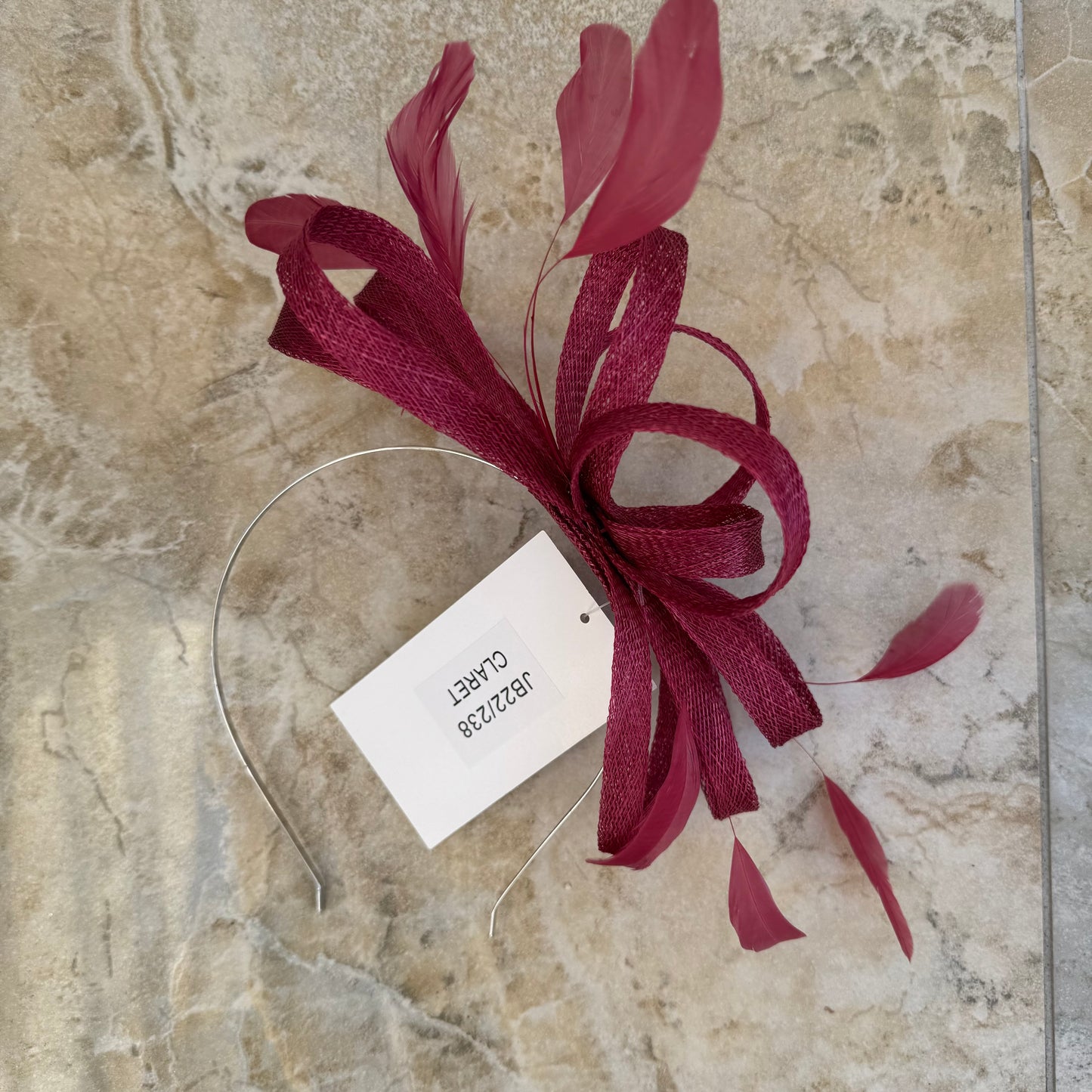 J Bees JB22/238 Fascinator on Headband In Reds
