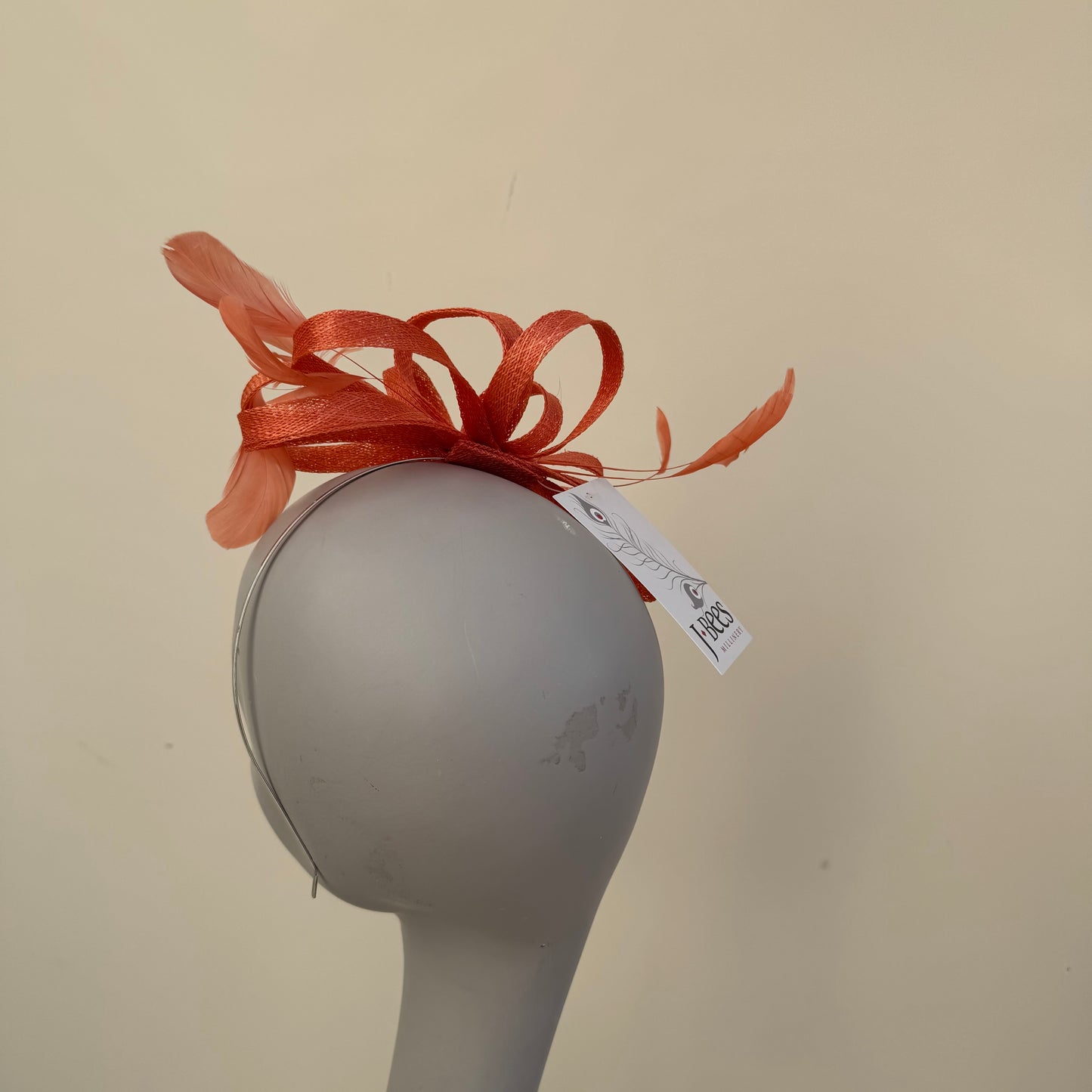 J Bees JB22/238 Fascinator On Headband In Oranges