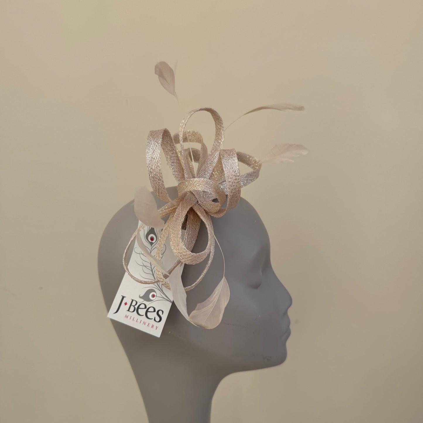 J Bees JB22/238 Fascinator On Headband In Neutrals & Ivory