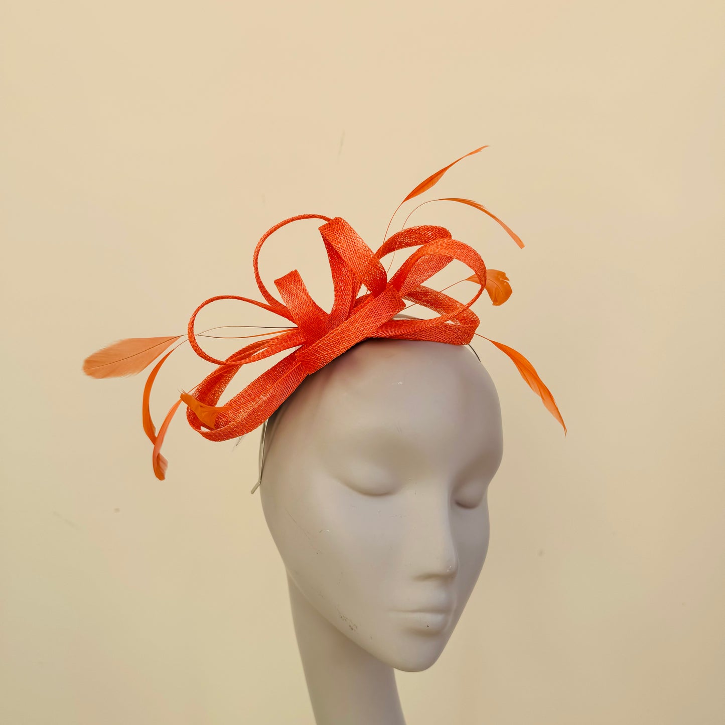 J Bees JB22/238 Fascinator On Headband In Oranges