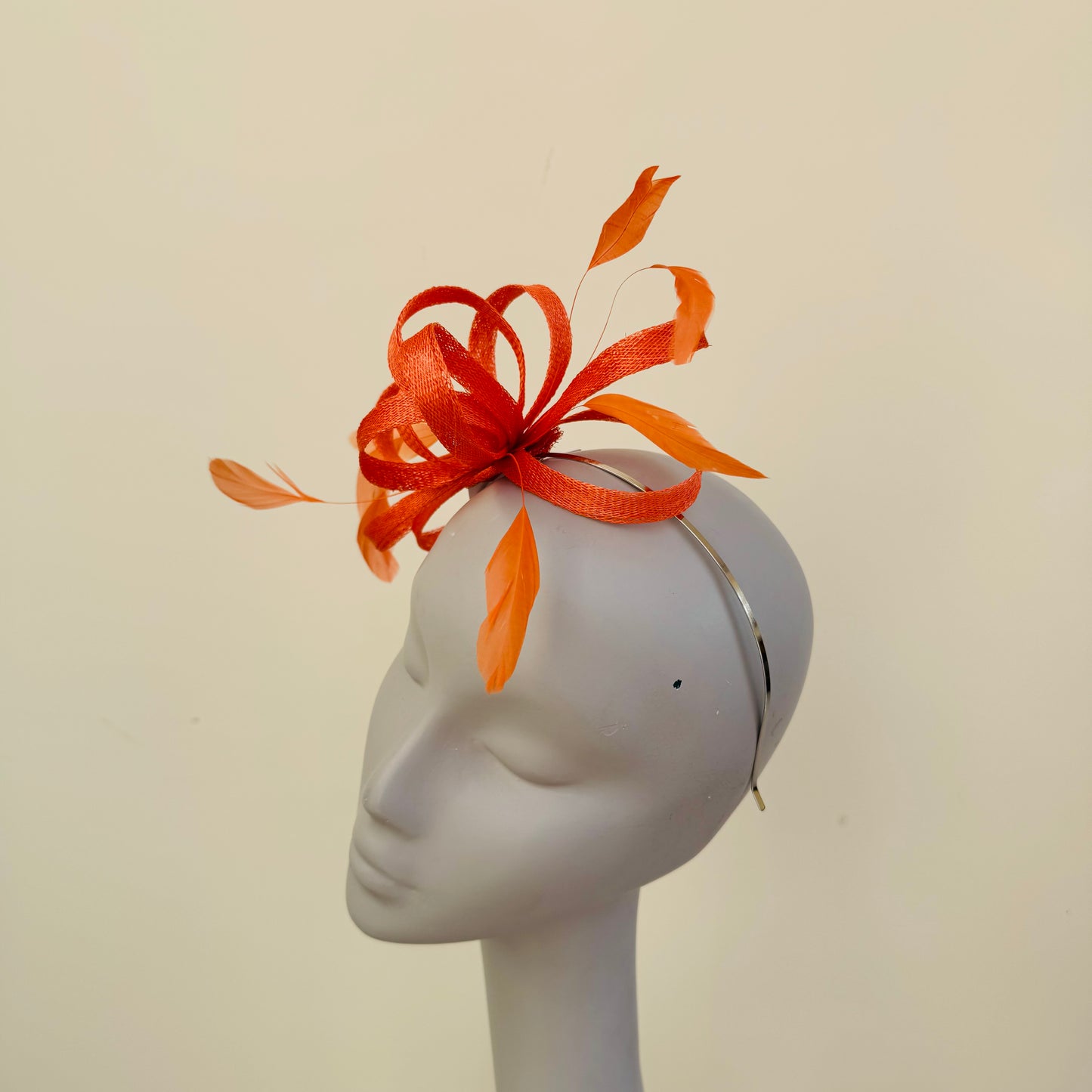 J Bees JB22/238 Fascinator On Headband In Oranges