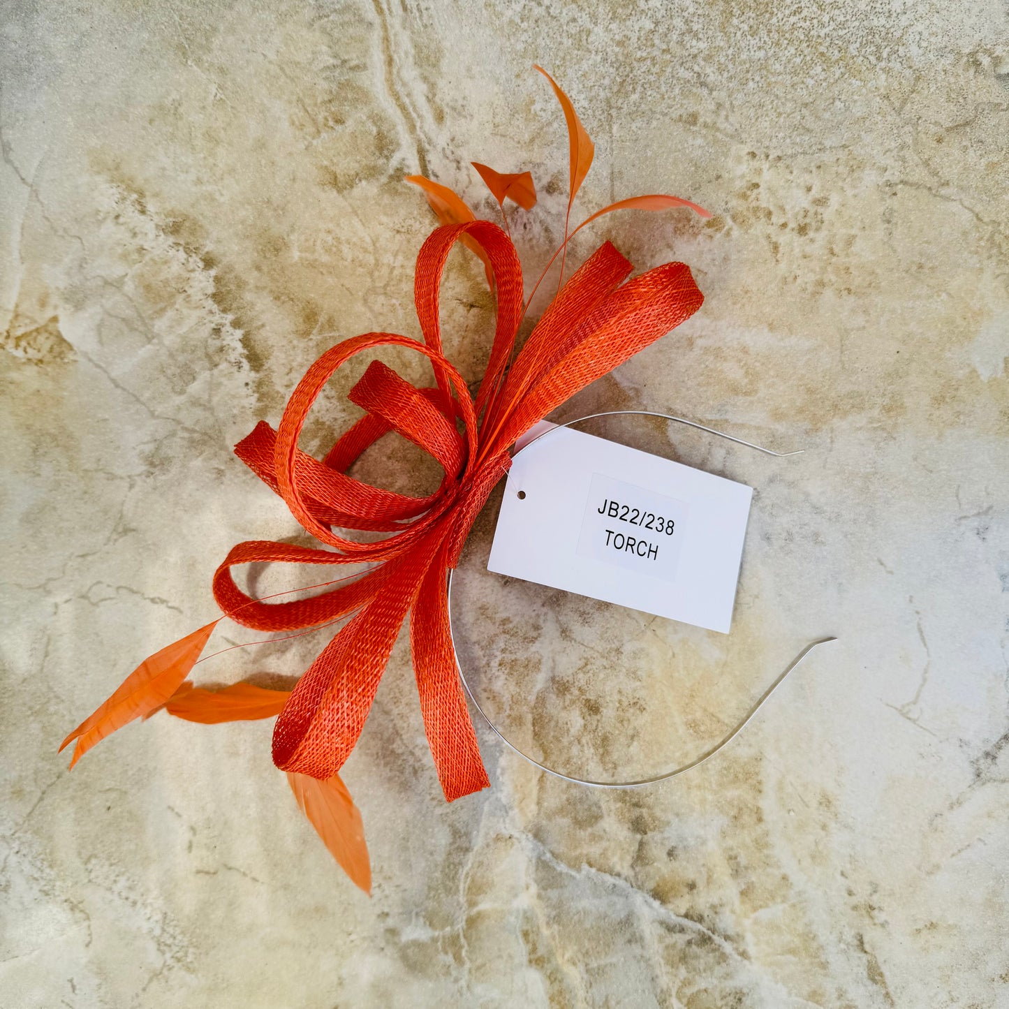 J Bees JB22/238 Fascinator On Headband In Oranges