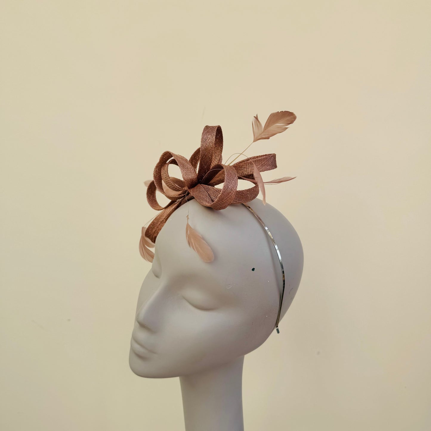 J Bees JB22/238 Brown Fascinator On Headband