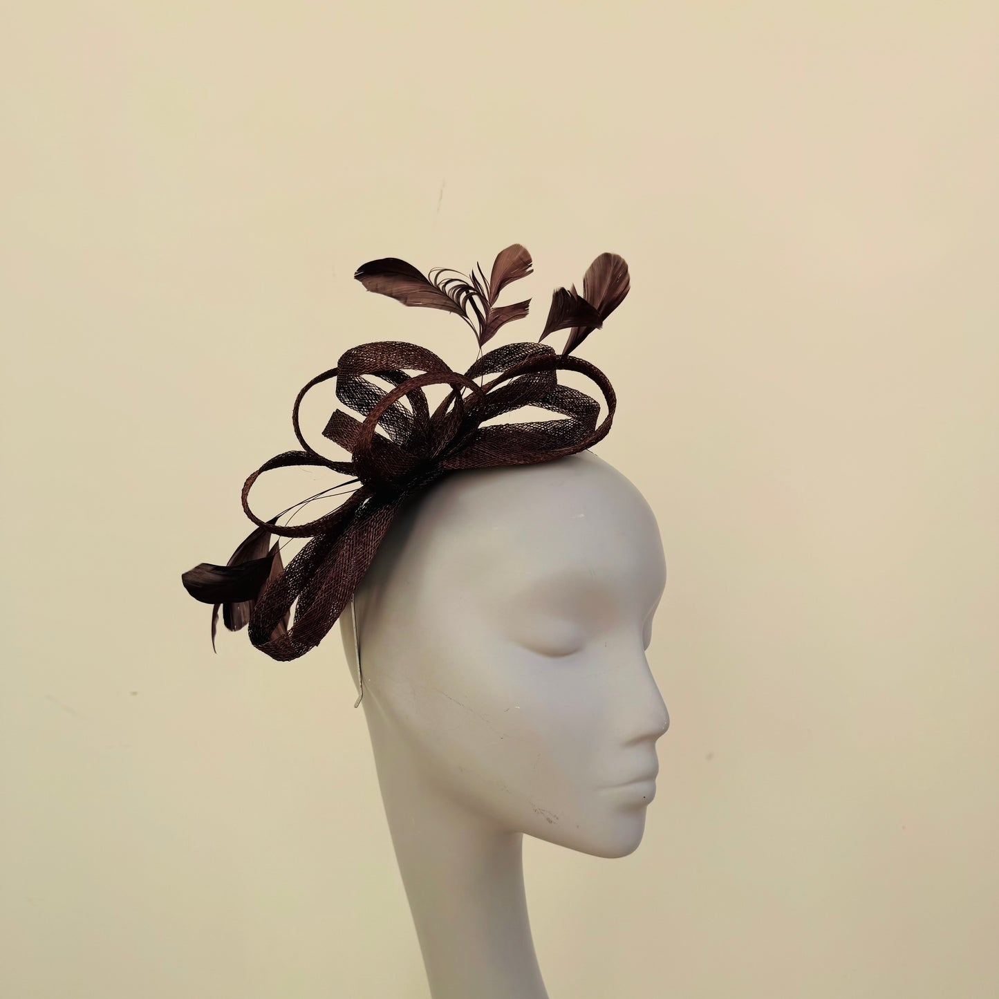 J Bees JB22/238 Brown Fascinator On Headband