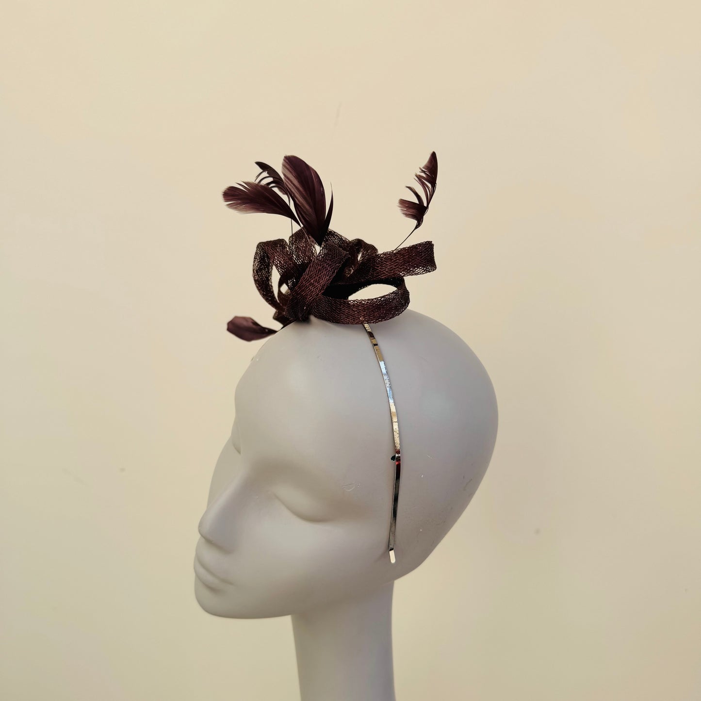 J Bees JB22/238 Brown Fascinator On Headband