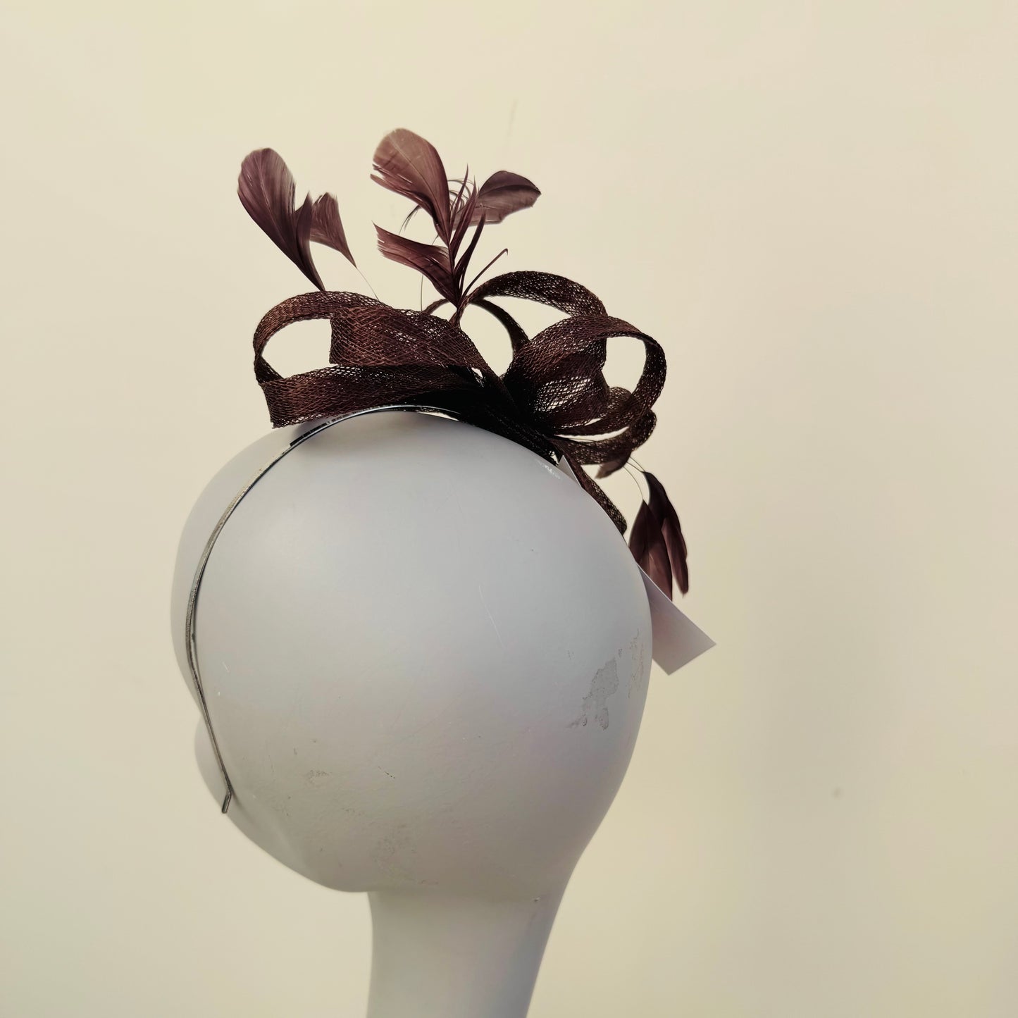 J Bees JB22/238 Brown Fascinator On Headband