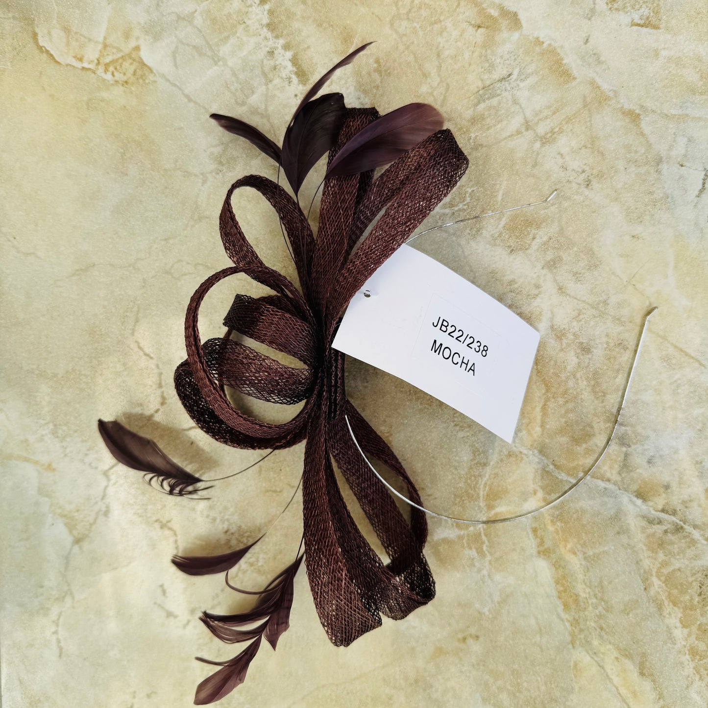J Bees JB22/238 Brown Fascinator On Headband