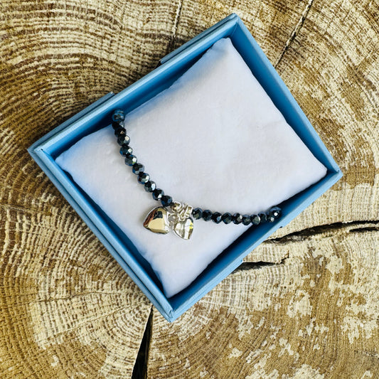 Byzantium BR39 Double Heart Bead Bracelet