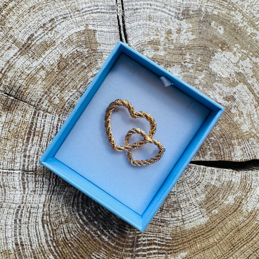 Byzantium K724 Gold Double Heart Brooch