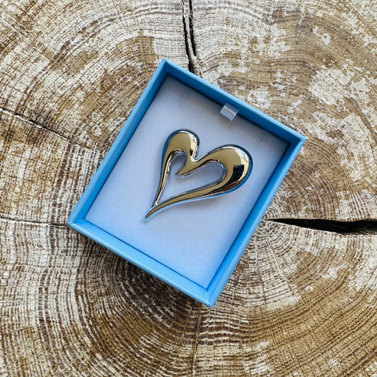 Byzantium K723 Silver Heart Brooch