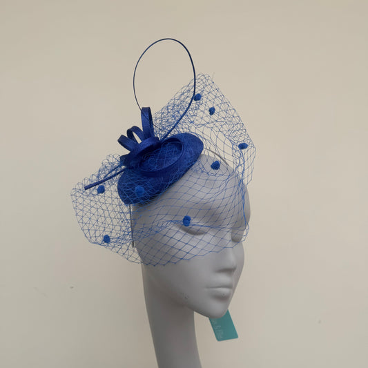 Max and Ellie AD5 Sapphire Royal Blue Hatinator Pillbox Fascinator Sapphire