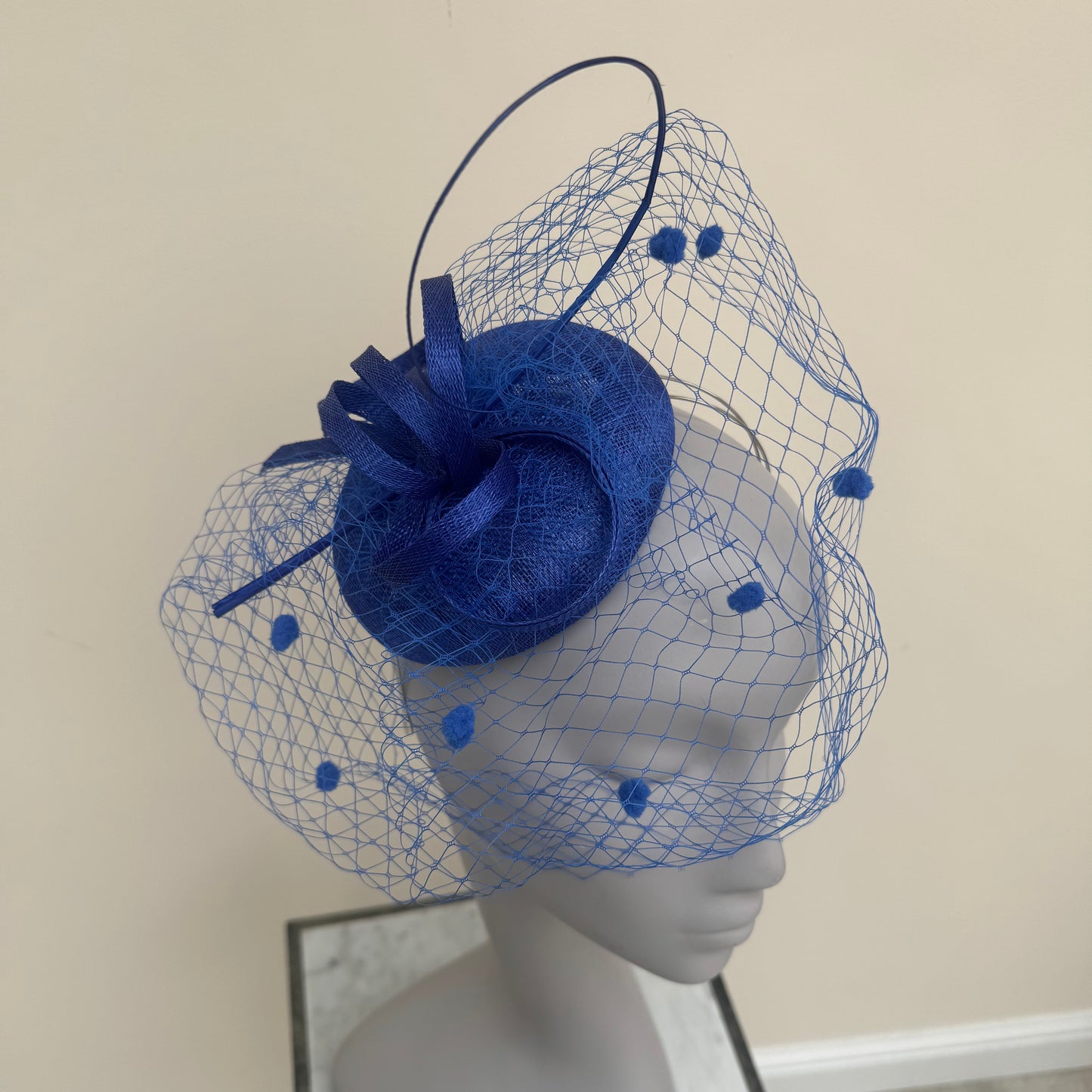 Max and Ellie AD5 Sapphire Royal Blue Hatinator Pillbox Fascinator Sapphire