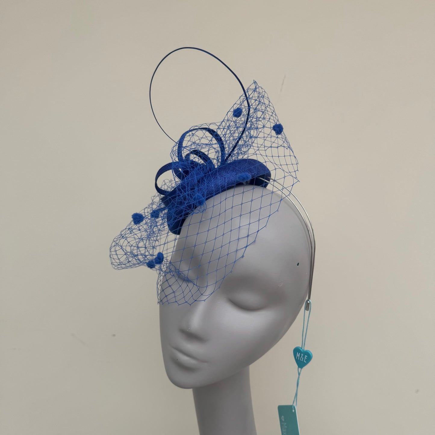 Max and Ellie AD5 Sapphire Royal Blue Hatinator Pillbox Fascinator Sapphire