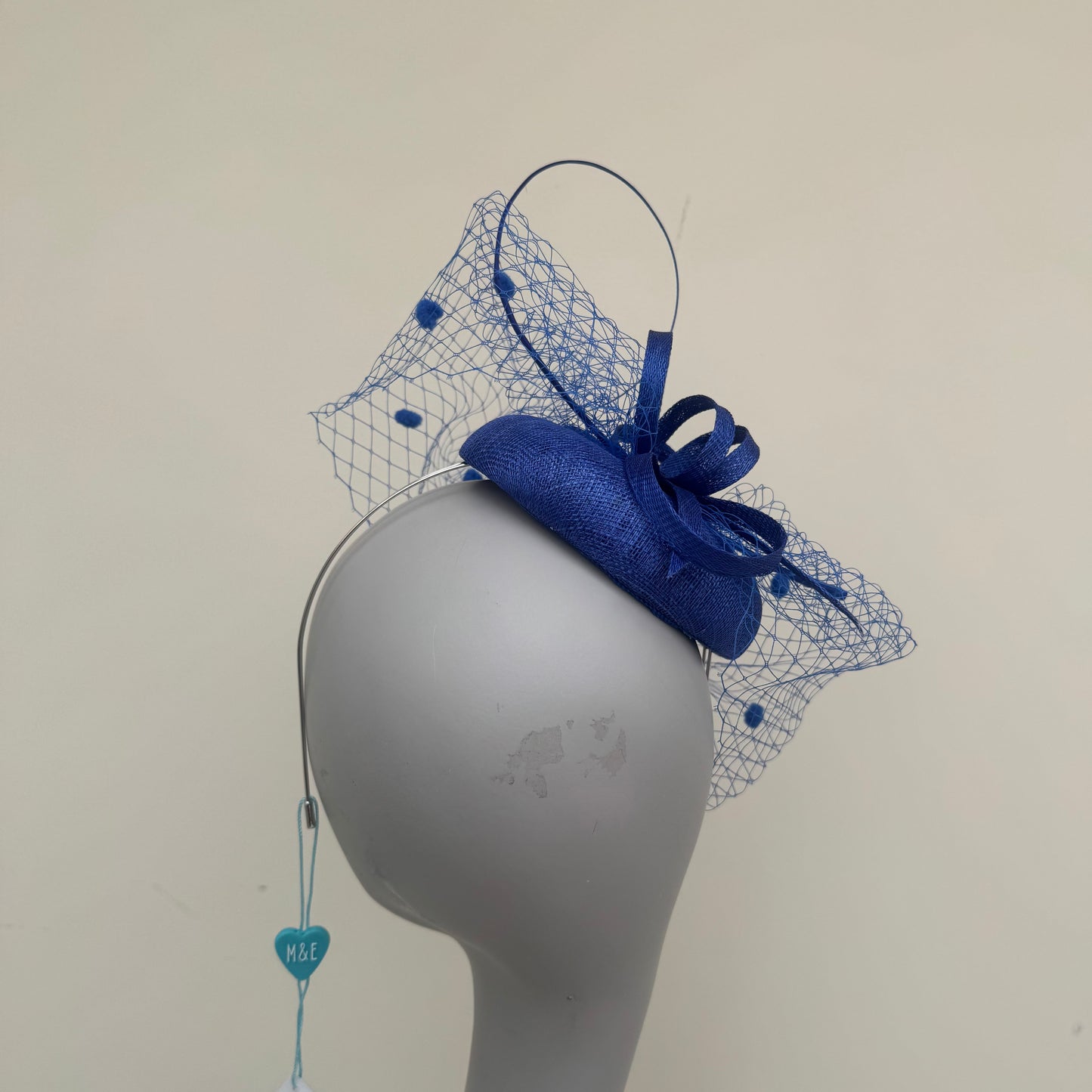 Max and Ellie AD5 Sapphire Royal Blue Hatinator Pillbox Fascinator Sapphire