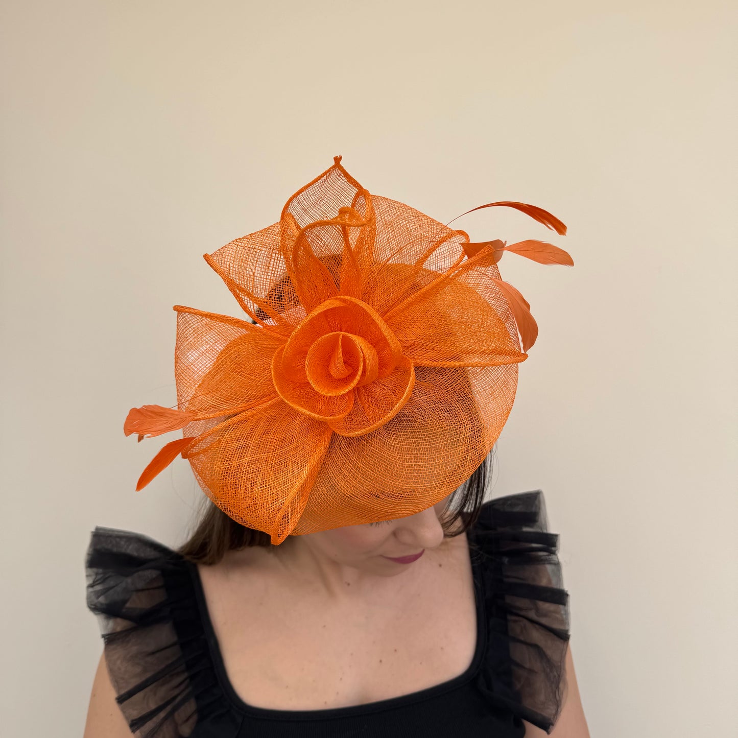 J Bees JB18/097 Tangerine Orange Fascinator