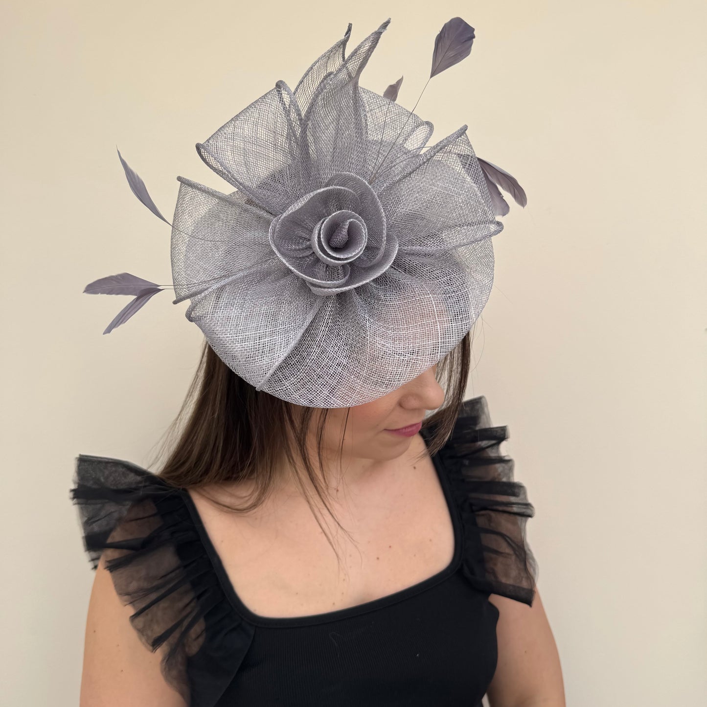J Bees JB18/097 Steel Grey Fascinator