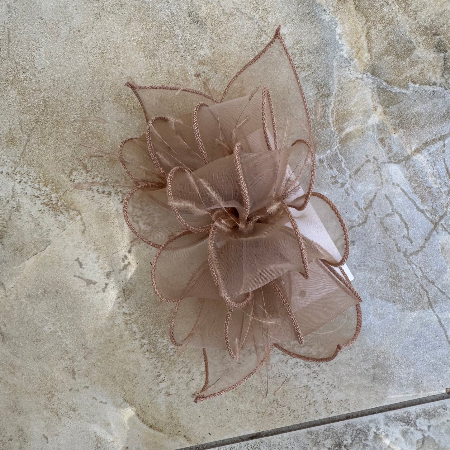 J Bees 9826 Brandy Beige Clip Fascinator