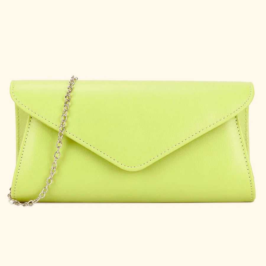 Koko Lime envelope clutch bag