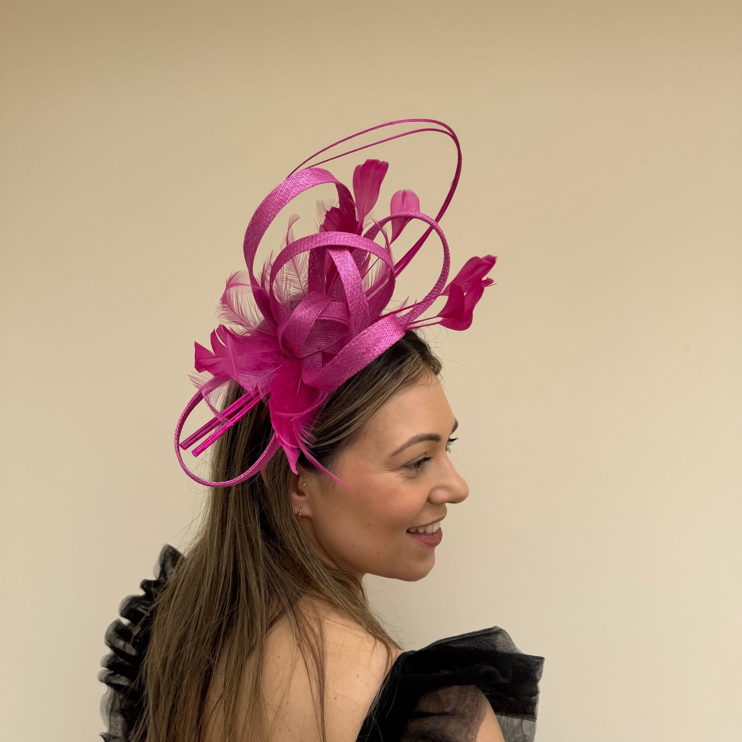 Failsworth SS26 110 Sinamay Fascinator Fuchsia