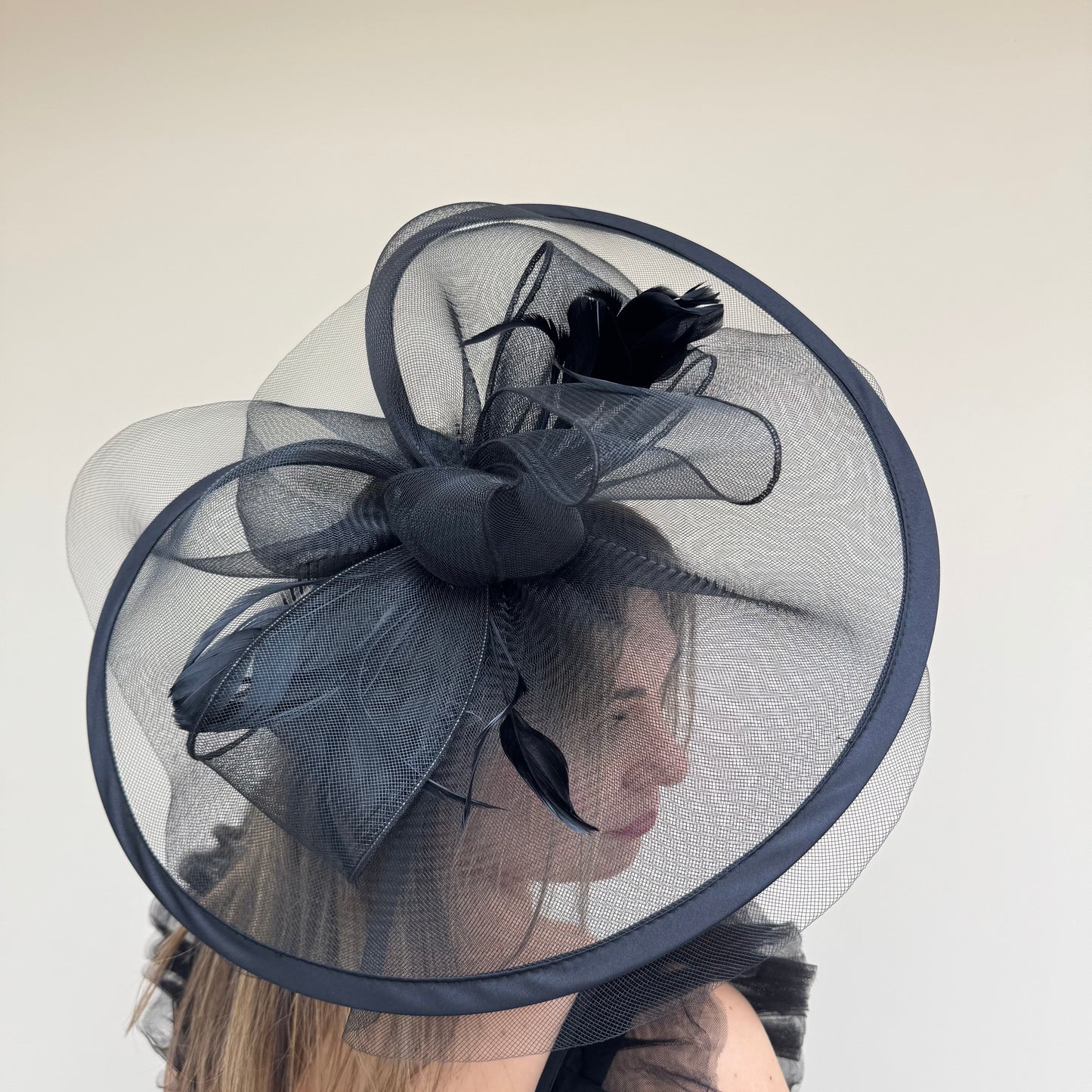 J Bees JB20/594 Black Net Fascinator