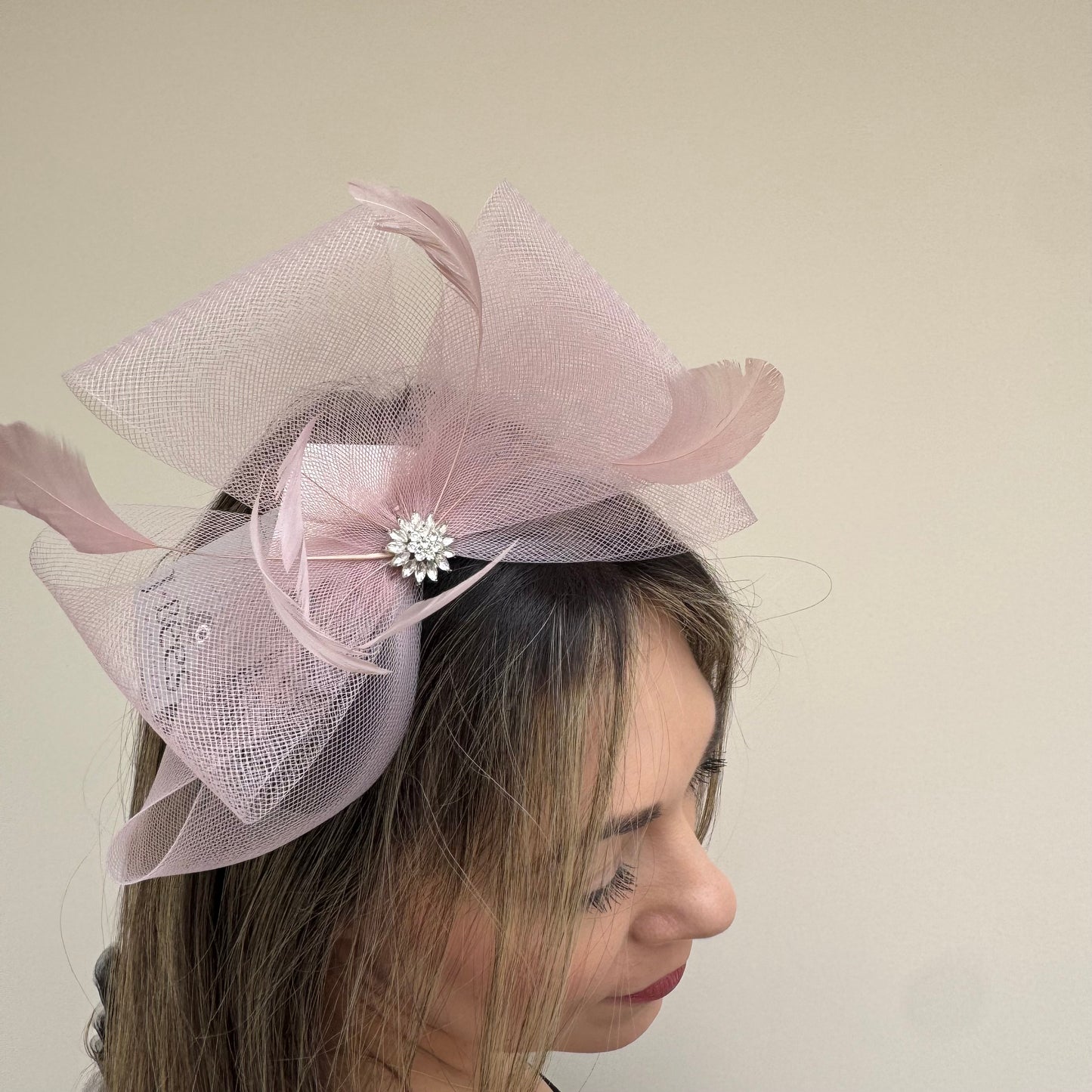 J Bees JB25/69A Orchid Pink Fascinator with sparkle