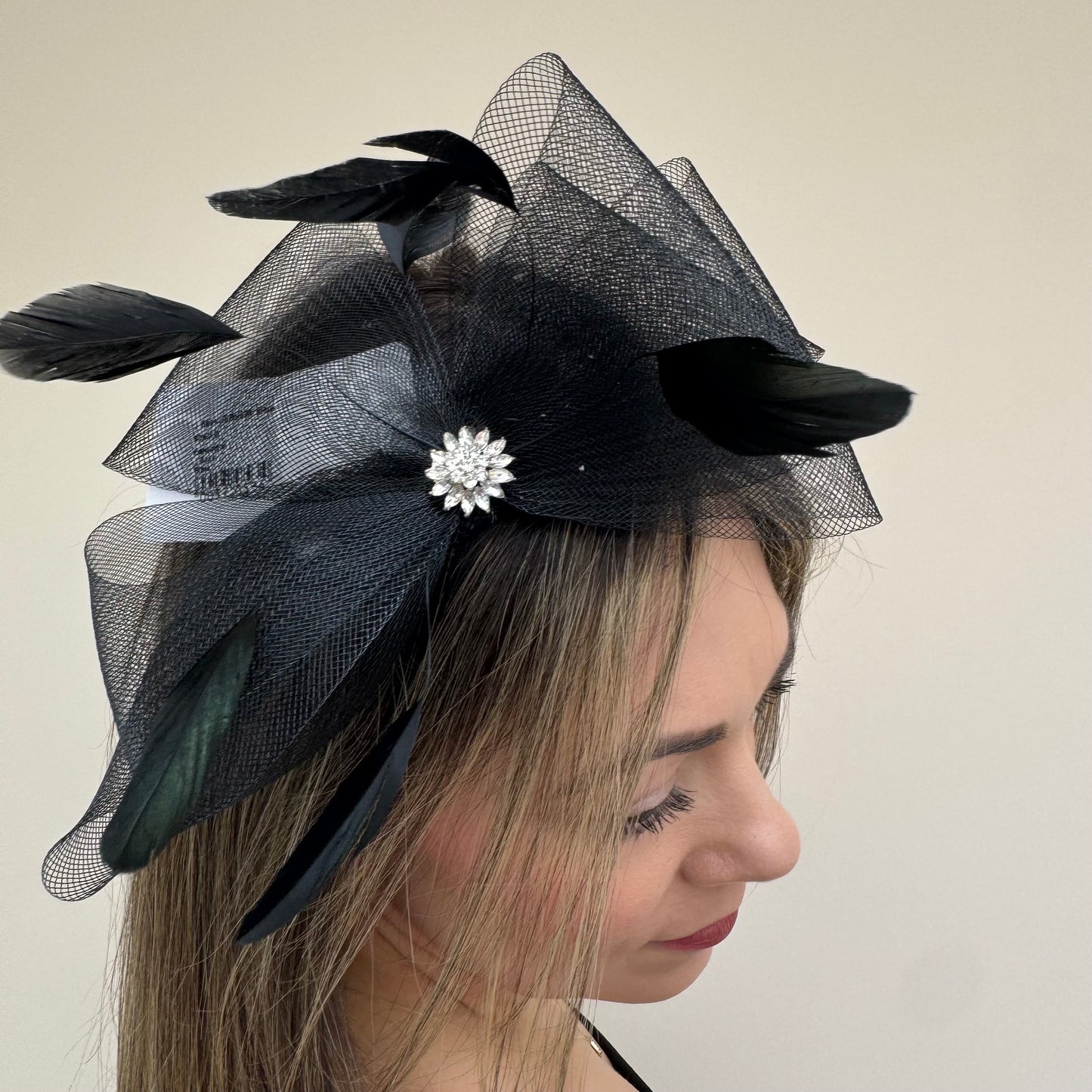 J Bees JB25/69A Black Fascinator with sparkle