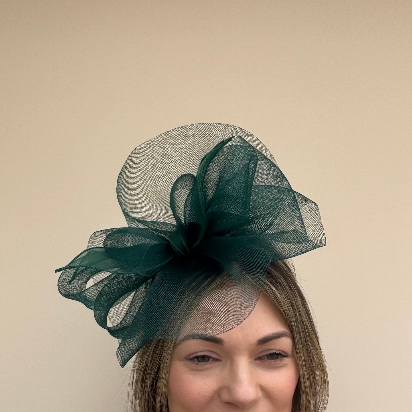 J Bees JB22/72 Forest Green Net Fascinator