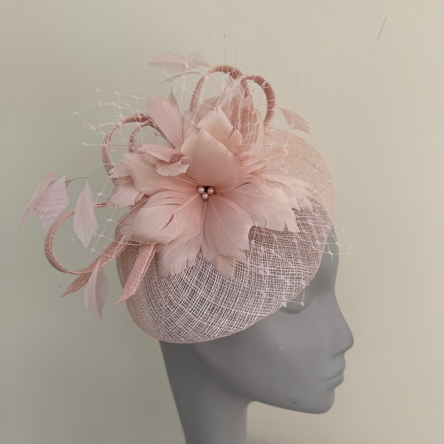 JBees JB18/040 Fascinator with net in Pinks