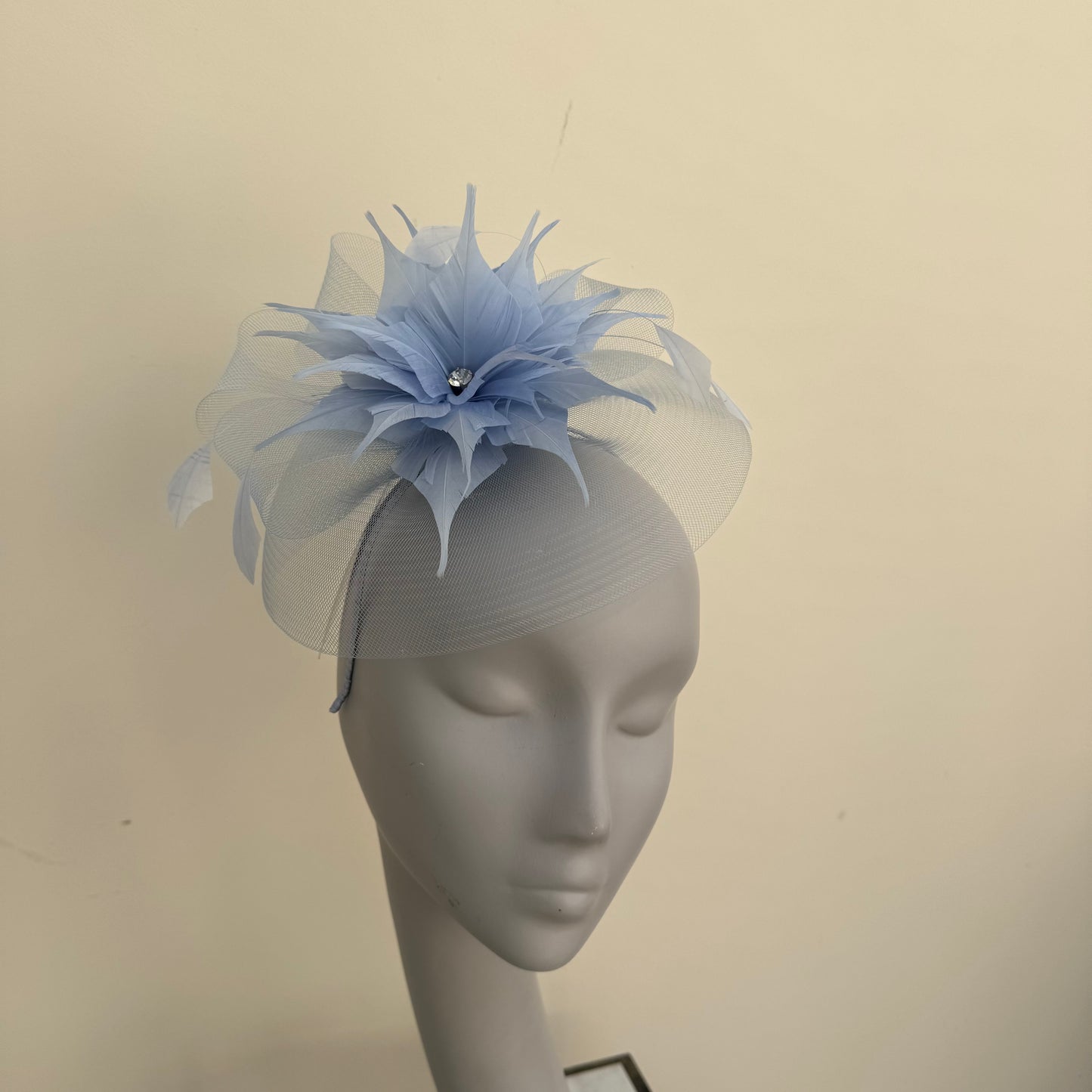 J Bees JB20/598 in Blues - Net Fascinator with Sparkle