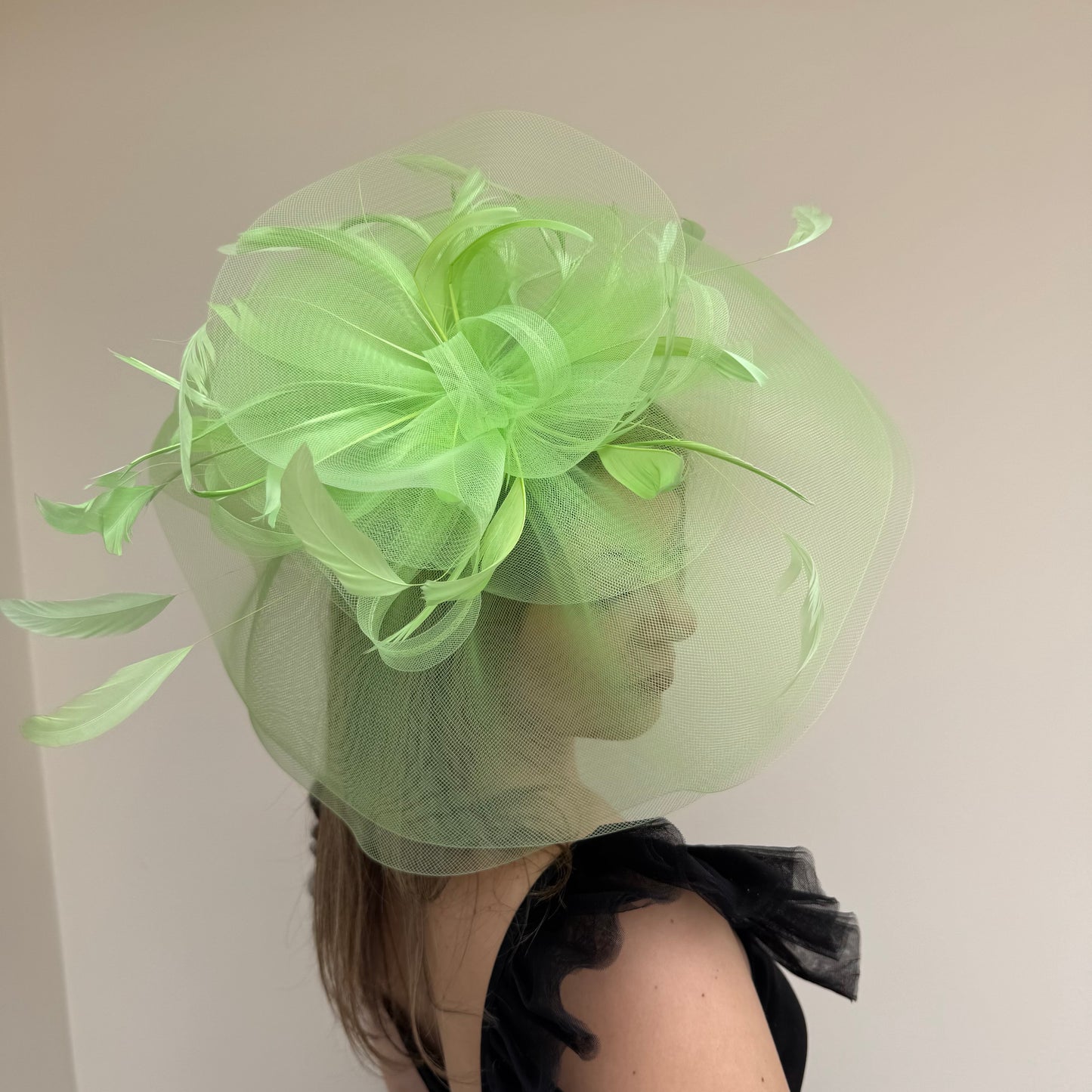 J Bees JB20/165 Meadow Green Crin Large Fascinator Meadow