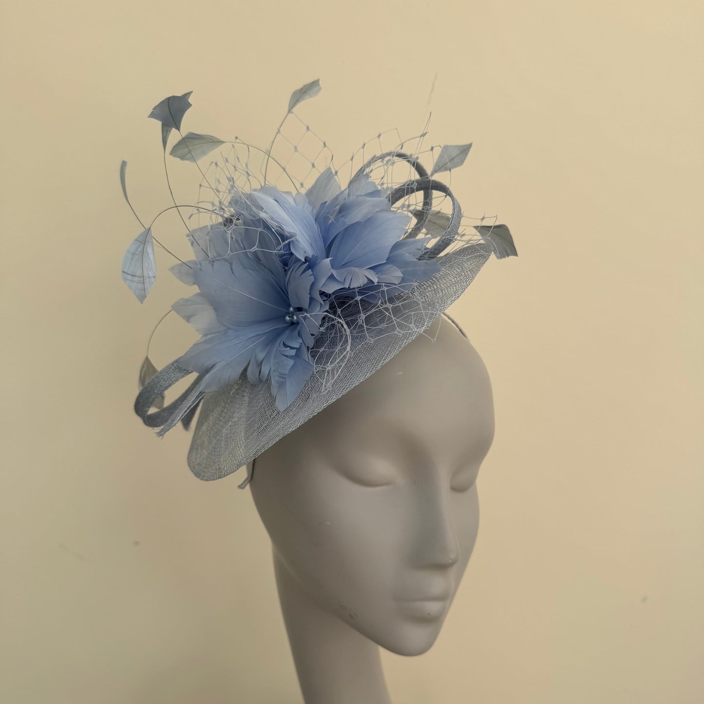 JBees JB18/040 Fascinator with Feathers in Blues
