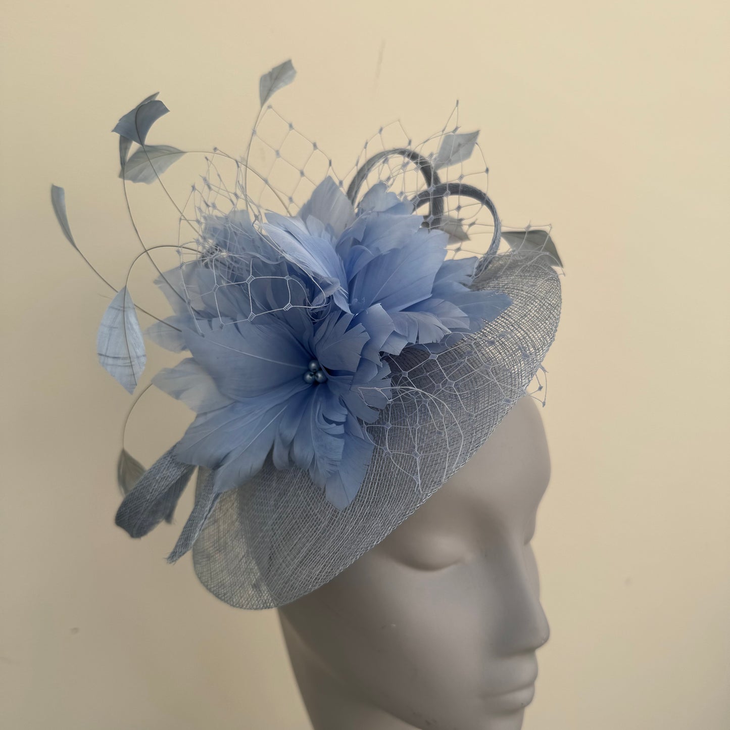 JBees JB18/040 Fascinator with Feathers in Blues