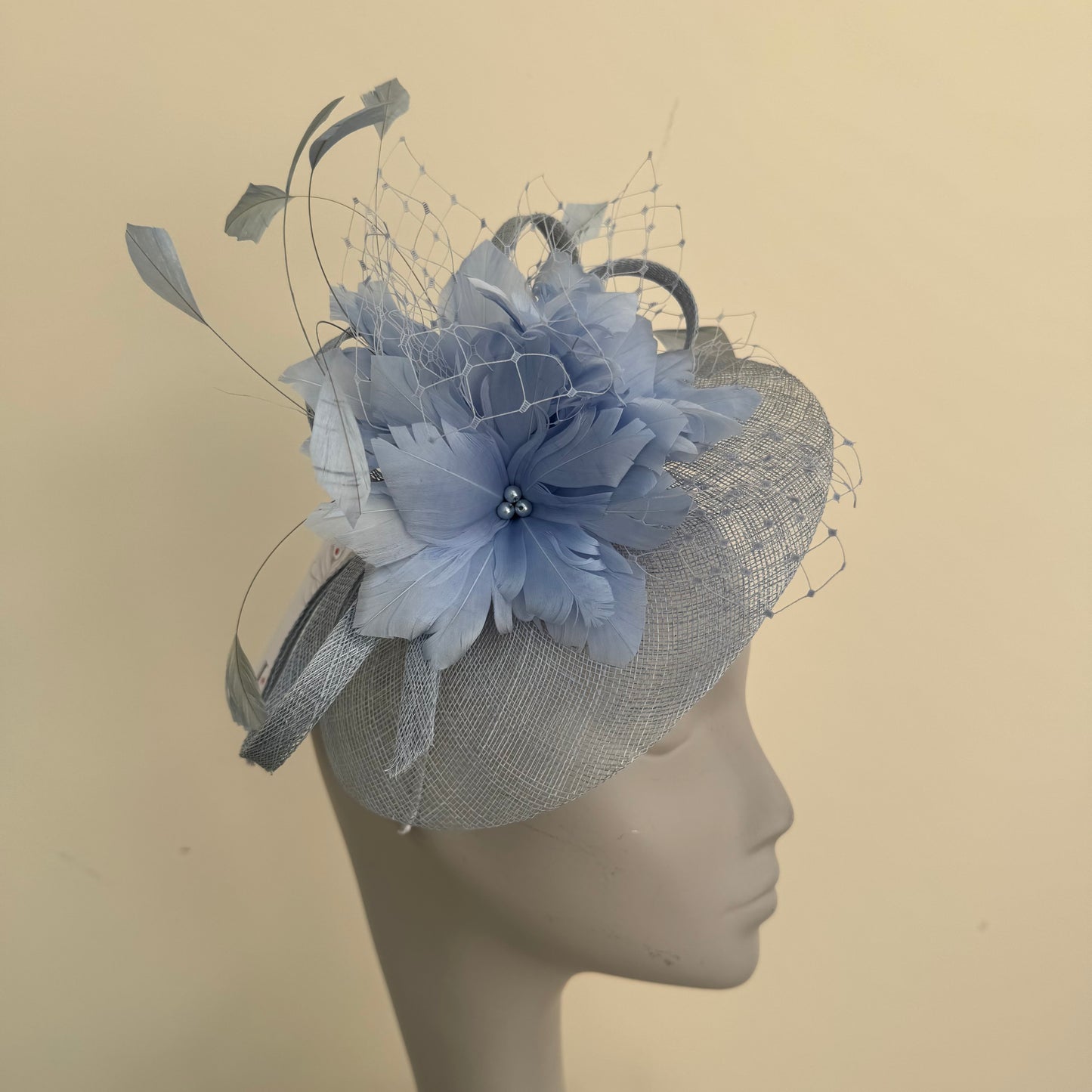 JBees JB18/040 Fascinator with Feathers in Blues