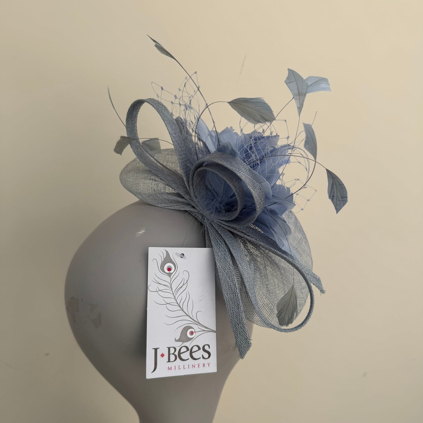 JBees JB18/040 Fascinator with Feathers in Blues